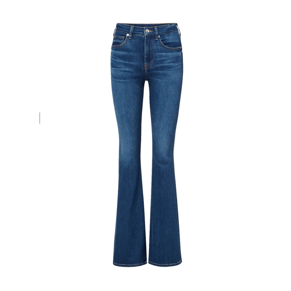 Veronica Beard Beverly Skinny Flare High Rise Jean in Bright Blue (Size 26).